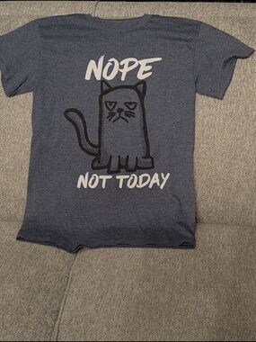Men's Graphic Tee - Blue 'Nope Not Today' Cat Design